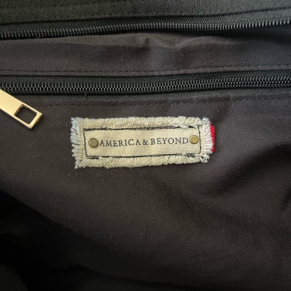 America & Beyond Luxe Love Tote- Hand Beaded Large Black Tote - Picture 7 of 12